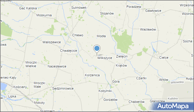 mapa Wilkszyce, Wilkszyce na mapie Targeo