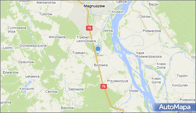 mapa Winduga, Winduga gmina Magnuszew na mapie Targeo