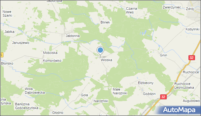 mapa Wioska, Wioska gmina Rakoniewice na mapie Targeo