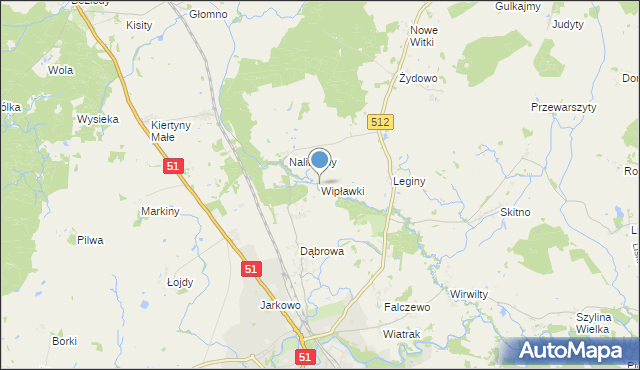 mapa Wipławki, Wipławki na mapie Targeo