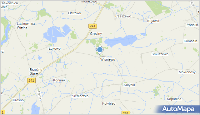 mapa Wiśniewo, Wiśniewo gmina Wągrowiec na mapie Targeo