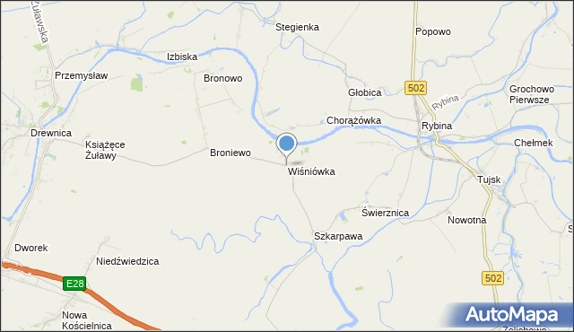 mapa Wiśniówka, Wiśniówka gmina Stegna na mapie Targeo