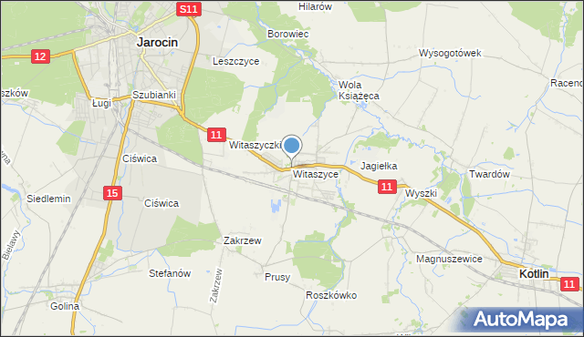 mapa Witaszyce, Witaszyce na mapie Targeo