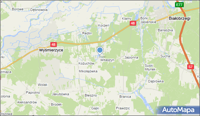 mapa Witaszyn, Witaszyn na mapie Targeo