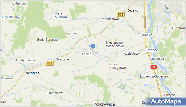 mapa Witki, Witki gmina Pokrzywnica na mapie Targeo