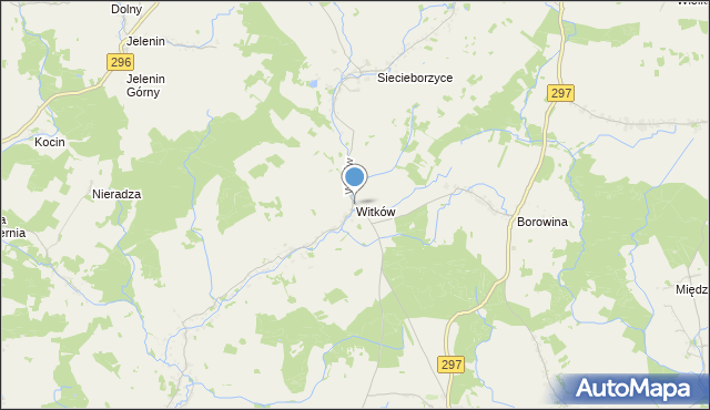 mapa Witków, Witków gmina Szprotawa na mapie Targeo
