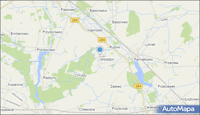mapa Witoldzin, Witoldzin gmina Szamotuły na mapie Targeo