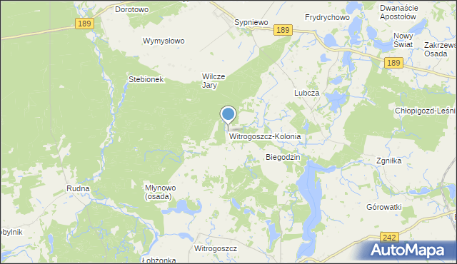 mapa Witrogoszcz-Kolonia, Witrogoszcz-Kolonia na mapie Targeo