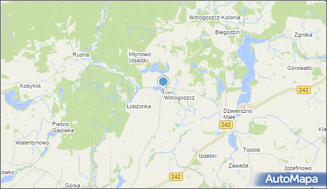 mapa Witrogoszcz, Witrogoszcz na mapie Targeo