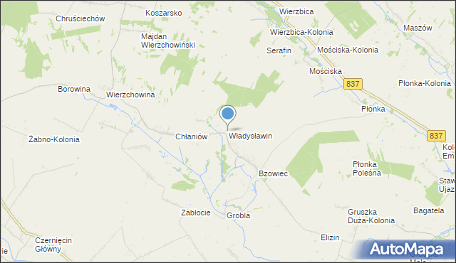 mapa Władysławin, Władysławin na mapie Targeo