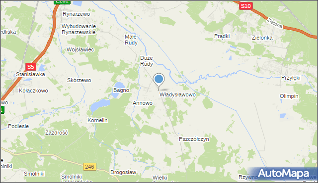 mapa Władysławowo, Władysławowo gmina Łabiszyn na mapie Targeo