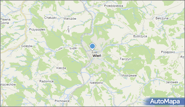 mapa Wleń, Wleń na mapie Targeo