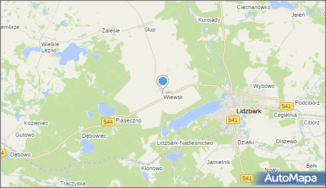 mapa Wlewsk, Wlewsk na mapie Targeo