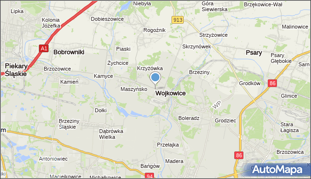 mapa Wojkowice, Wojkowice powiat będziński na mapie Targeo