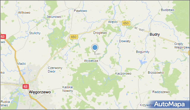 mapa Wola, Wola gmina Budry na mapie Targeo