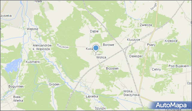 mapa Wolica, Wolica gmina Secemin na mapie Targeo