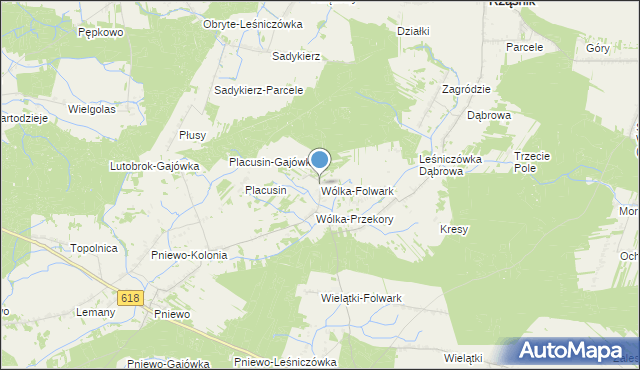 mapa Wólka-Folwark, Wólka-Folwark gmina Rząśnik na mapie Targeo