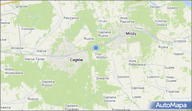 mapa Woźbin, Woźbin na mapie Targeo