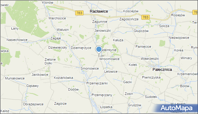 mapa Wrocimowice, Wrocimowice na mapie Targeo