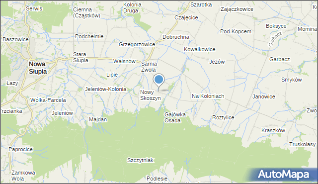 mapa Wronów, Wronów gmina Waśniów na mapie Targeo