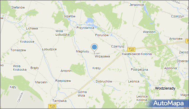 mapa Wrząsawa, Wrząsawa na mapie Targeo