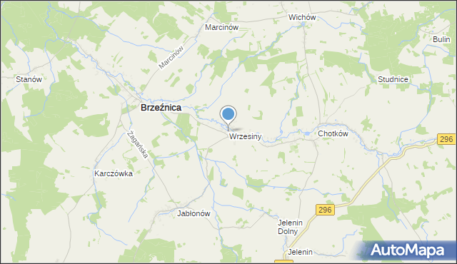 mapa Wrzesiny, Wrzesiny gmina Brzeźnica na mapie Targeo