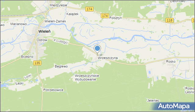 mapa Wrzeszczyna, Wrzeszczyna na mapie Targeo