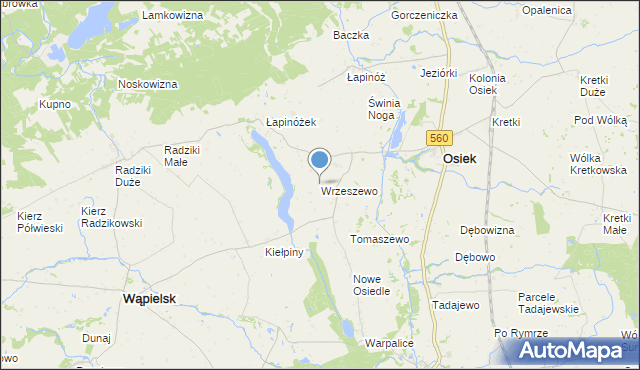 mapa Wrzeszewo, Wrzeszewo na mapie Targeo