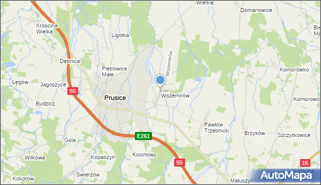 mapa Wszemirów, Wszemirów na mapie Targeo