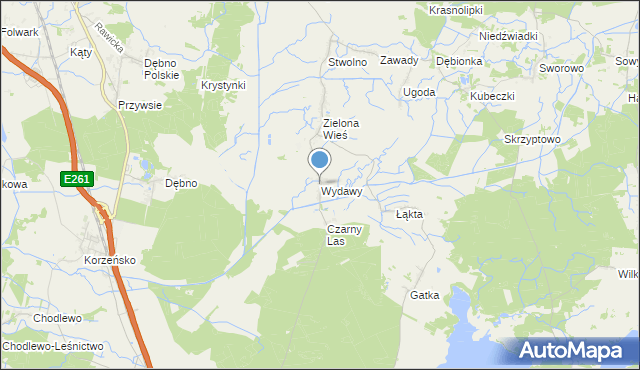 mapa Wydawy, Wydawy gmina Rawicz na mapie Targeo