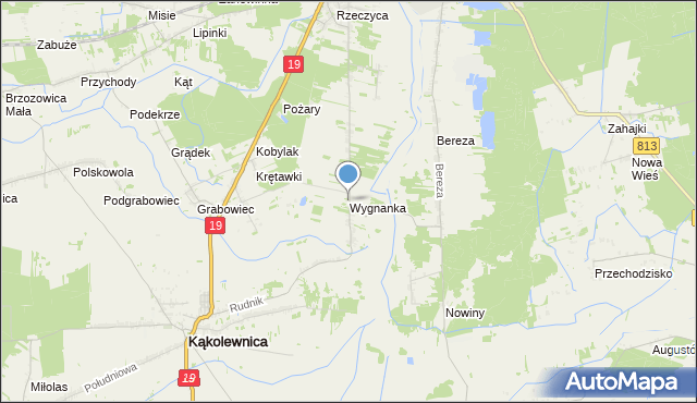 mapa Wygnanka, Wygnanka gmina Kąkolewnica na mapie Targeo