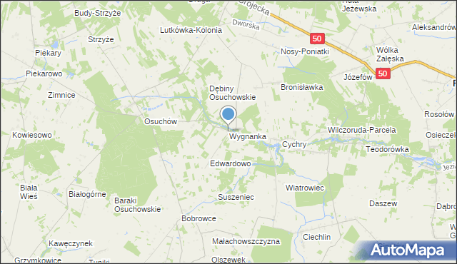 mapa Wygnanka, Wygnanka gmina Mszczonów na mapie Targeo