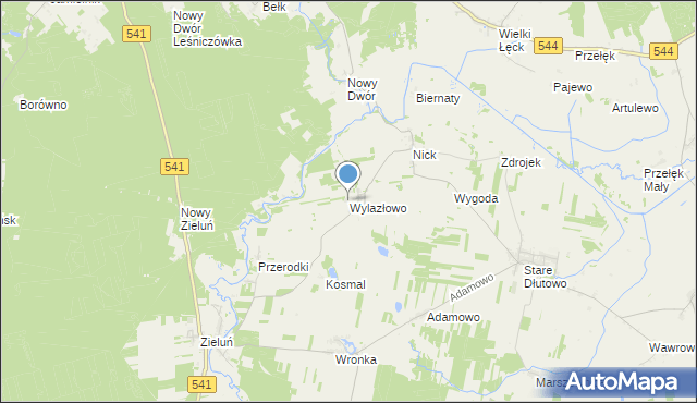mapa Wylazłowo, Wylazłowo gmina Lubowidz na mapie Targeo