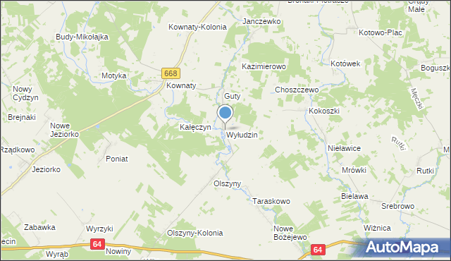 mapa Wyłudzin, Wyłudzin na mapie Targeo