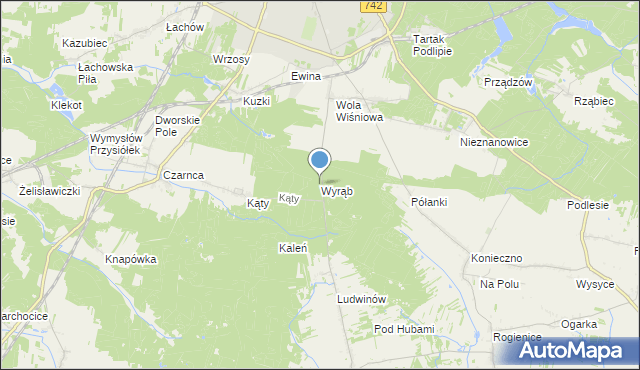 mapa Wyrąb, Wyrąb gmina Włoszczowa na mapie Targeo