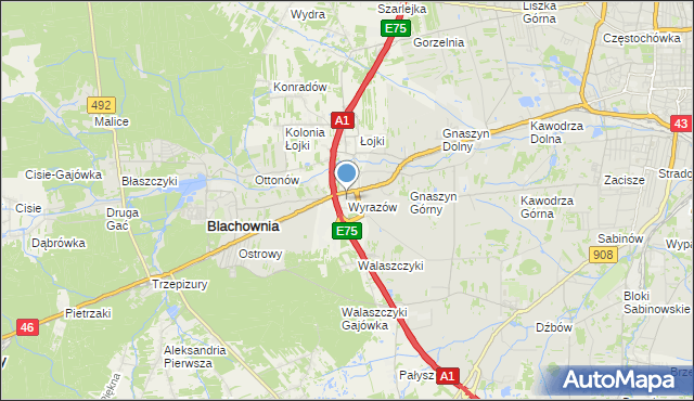 mapa Wyrazów, Wyrazów na mapie Targeo