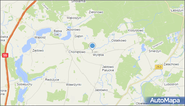 mapa Wyręba, Wyręba gmina Łabiszyn na mapie Targeo