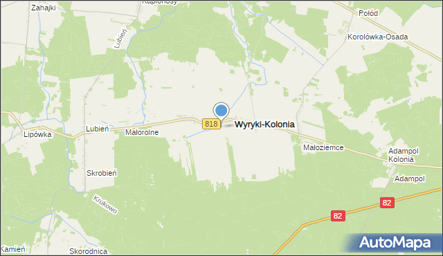 mapa Wyryki-Połód, Wyryki-Połód na mapie Targeo