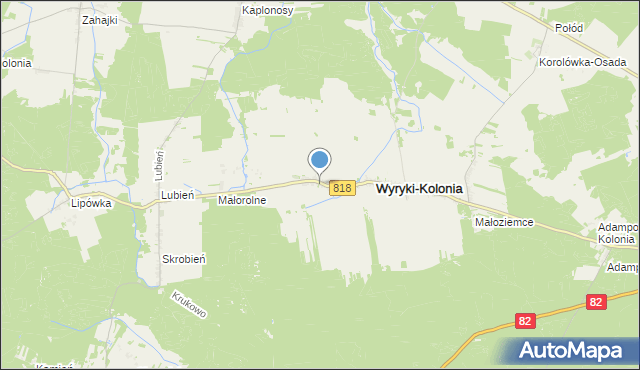 mapa Wyryki-Wola, Wyryki-Wola na mapie Targeo