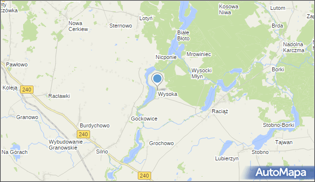 mapa Wysoka, Wysoka gmina Tuchola na mapie Targeo