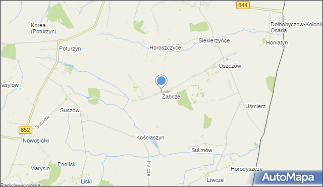 mapa Żabcze, Żabcze na mapie Targeo