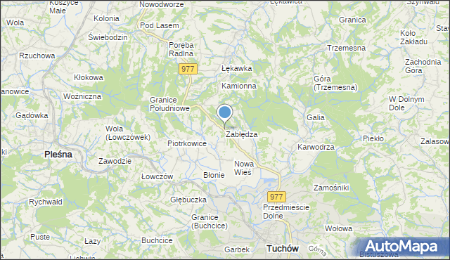 mapa Zabłędza, Zabłędza na mapie Targeo