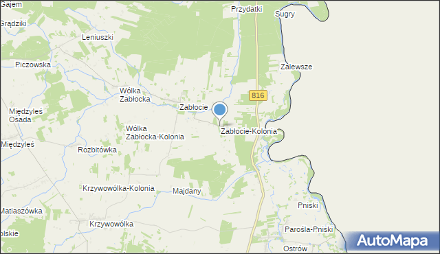 mapa Zabłocie-Kolonia, Zabłocie-Kolonia na mapie Targeo