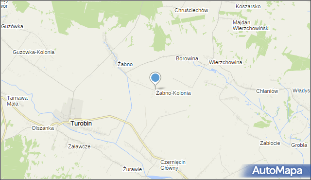 mapa Żabno-Kolonia, Żabno-Kolonia na mapie Targeo