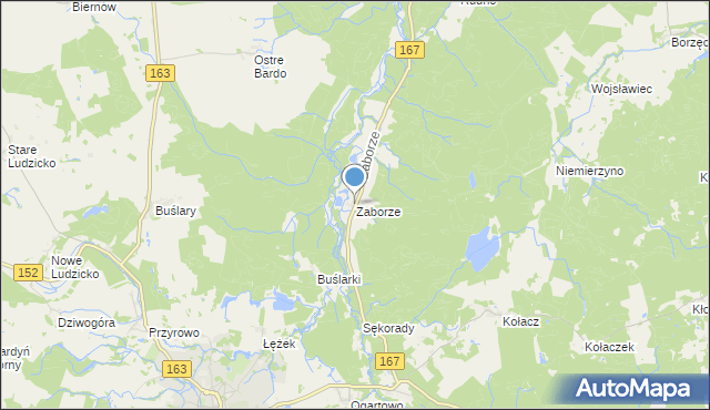 mapa Zaborze, Zaborze gmina Połczyn-Zdrój na mapie Targeo