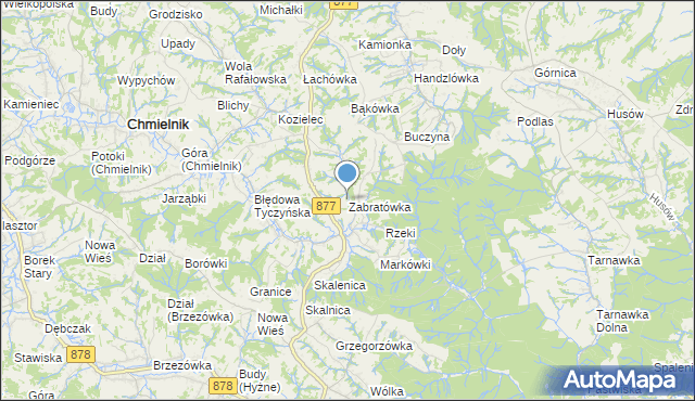 mapa Zabratówka, Zabratówka na mapie Targeo