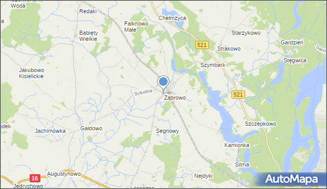 mapa Ząbrowo, Ząbrowo gmina Iława na mapie Targeo