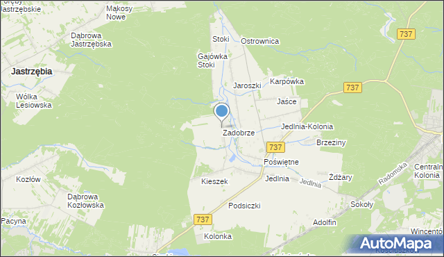 mapa Zadobrze, Zadobrze gmina Pionki na mapie Targeo