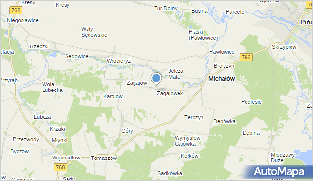 mapa Zagajówek, Zagajówek na mapie Targeo