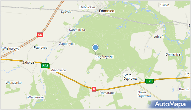 mapa Zagórzyczki, Zagórzyczki na mapie Targeo